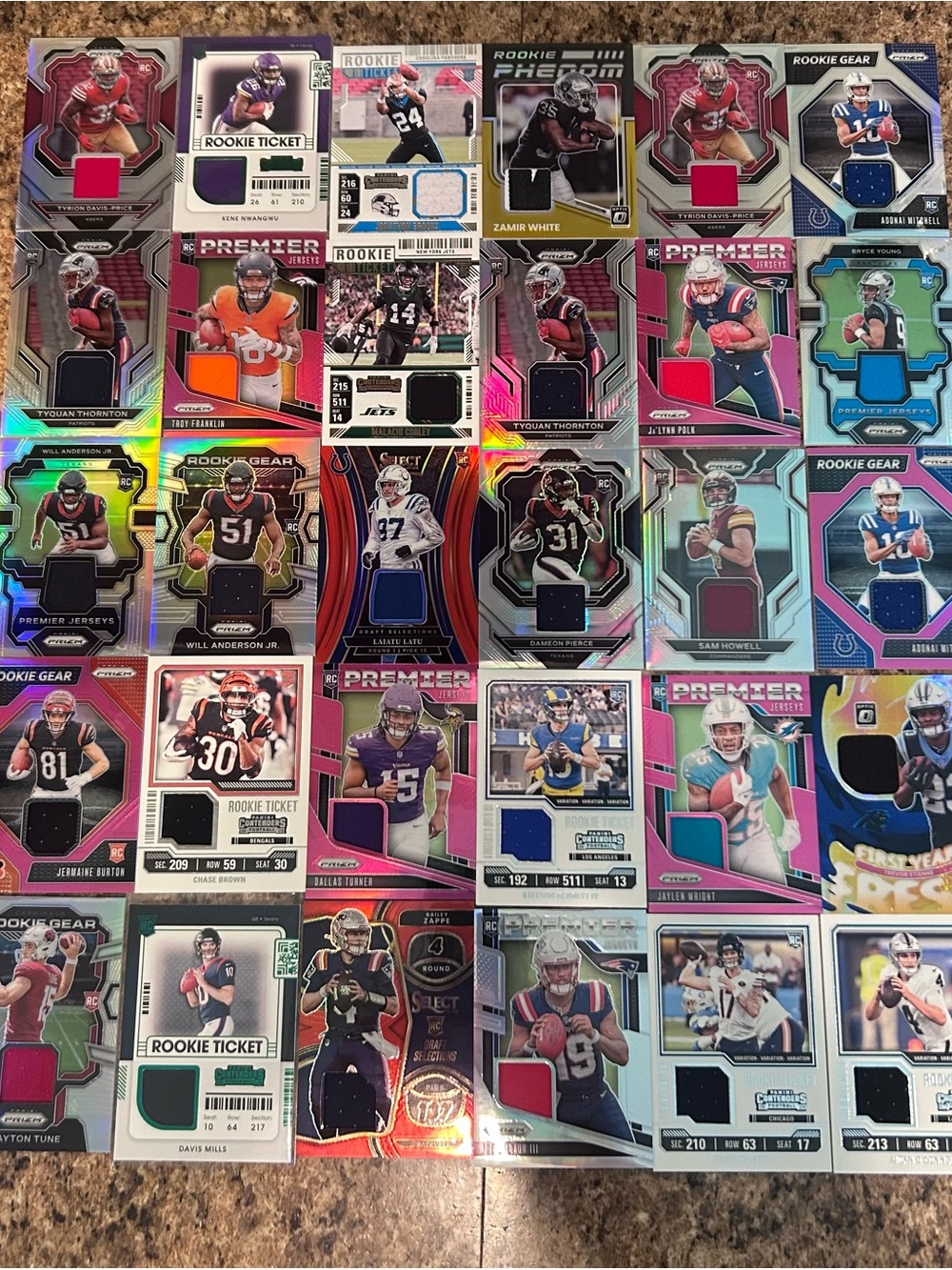 Football cards patches autos numbered